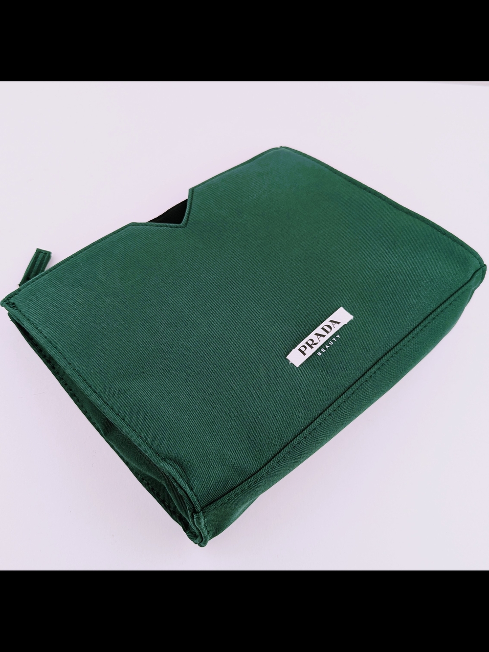 Prada Emerald Green Canvas Cosmetics/Toiletries Pouch